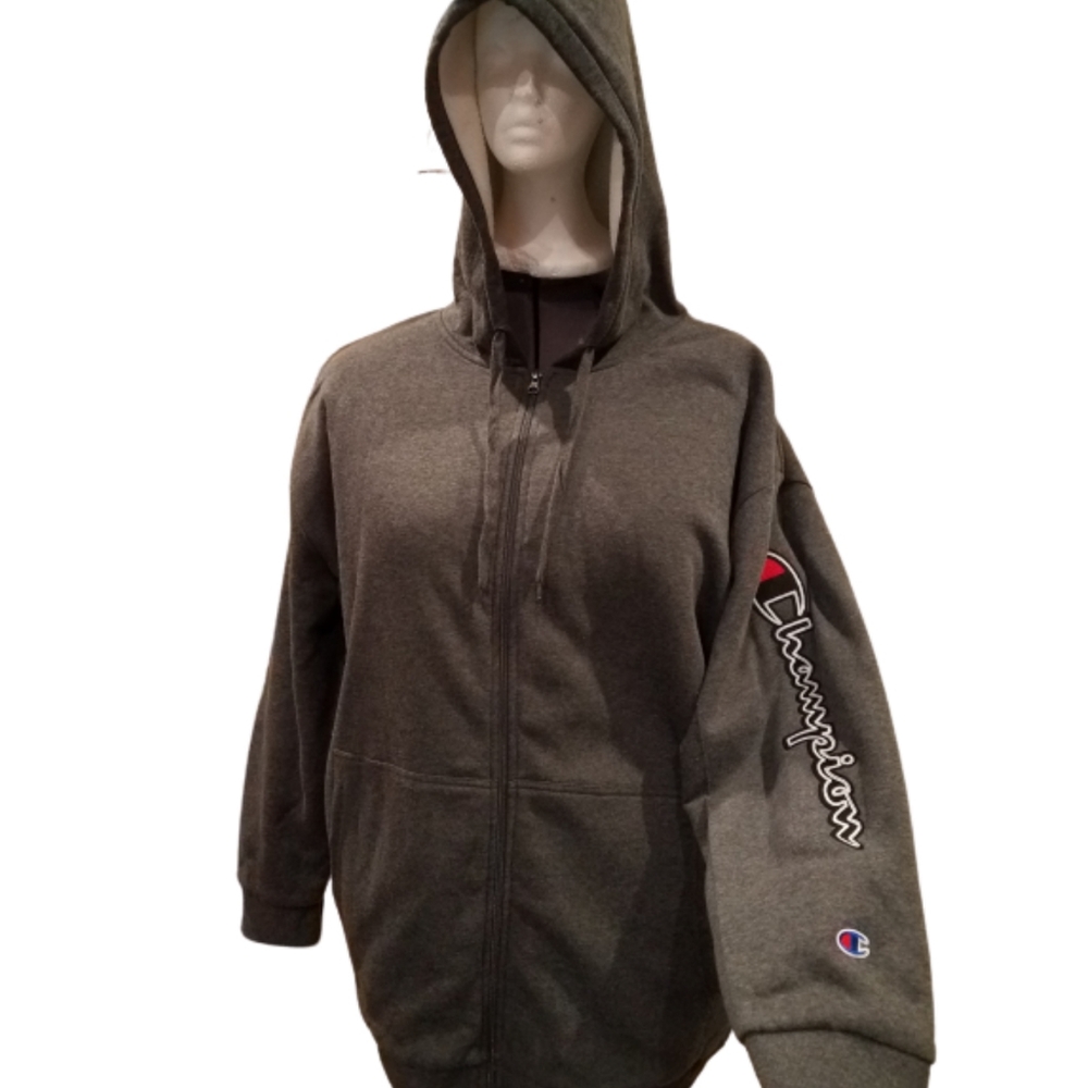 Champion Big & Tall Grey Zip-Up Hoodie Sz 4XL